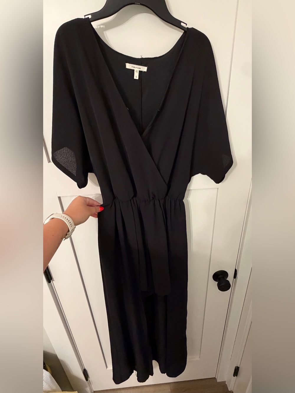 Maurices Black Wrap-Style Maxi Dress